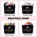 Funny Black Gold Cosmetic Makeup Bags, Birthday Christmas Retirement Travel Gifts for Women, Funny Inspirational Unique Zipper Pouch Bag. (068)
