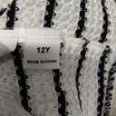 OYOANGLE Girl's Striped Crochet Tank Top Asymmetrical Neck Fitted Sleeveless Hanky Hem Tops, Size 12 Y