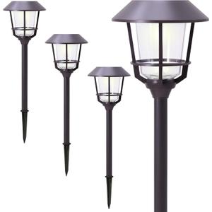 Solar LED Path Lights 4 Pack – 12 Lumens, Warm White, Oil-Rubbed Bronze, Solar Powered, Stainless Steel, Weather-Resistant for Garden, Walkway, Patio