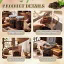 Suclain 2 Pack 44oz Airtight Coffee Canisters Light Blocking Tea Storage Containers with Scoop, Airtight Food Jars for Loose Leaf Tea, Sugar, Formula, Coffee Bean, with Chalk Marker & 8 Stickers
