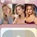 Compact Mirror, Rechargeable 30X Magnifying Mirror with 3 Lighting Modes & Dimmable Brightness, Portable Travel Makeup Mirror with Light, Essentials for Travel, Pocket, Purse, Gifts for Women Rose