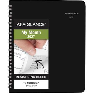 AT-A-GLANCE 2027 Planner, Monthly, 7" x 8.75", Unruled Daily Blocks, DayMinder, Black (G4000027)