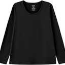 HODOSPORTS Boys Thermal Underwear Set Kids Winter Base Layer Fleece Lined Compression Shirt Pant (Large, Black)