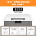 RUIAN Lockable Storage Container Bin, 10 Gallon & 2.3 Gallon Security Portable Combination Lock Plastic Box, Locked Security Box Suitable for Storing Important Items and Documents (White Grey)
