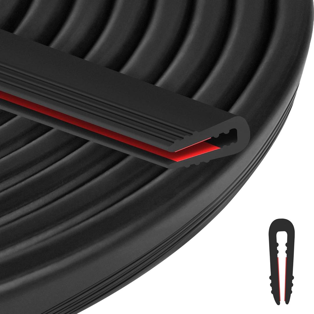 ToLanbbt Rubber Edge Trim U Channel - 1/16" Self Adhesive Sheet Metal Edge Guard Protector, EPDM Seal Strip for Car Doors, Steel Plates, Glass, Hatches, Table Corners, Fit 1/16"(1.6mm), 20Ft, Black