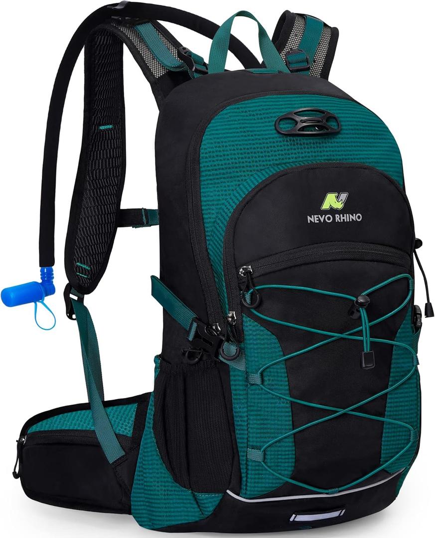 Hydration Backpack 3L Water Bladder, Hiking Water Backpack with Rain Cover, Insulation Hydration Daypack Rucksack for Cycling (03 Lake Green)