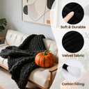 Halloween Arm Knitting Chunky Yarn - Soft Chunky Cotton Yarn for Arm Knitting Crochet for Beginners to DIY Baskets Bags Pet Nests Pillows Cushions Wall Halloween Decor(0.55lb/10 Yards)