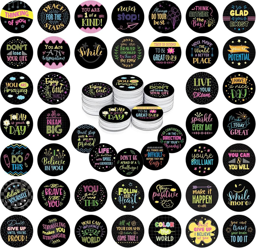 Civaner 150 Pcs Positive Affirmation Chips Bulk Plastic Cards Double Sided Printing Motivational Tokens Coins 1.57'' Appreciation Gifts 50 Different Kindness Sayings for Kids Students(Classic Style)