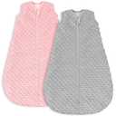 Yoofoss Fleece Baby Sleep Sack 6-12 Months with Plush Dots, TOG 1.5 Baby Wearable Blanket with 2-Way Zipper, Cotton Toddler Sleep Sack Fleece (Medium)