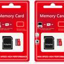 2 Pack 64GB TF Card with Adapter, Ultra High Speed SD Card Flash Memory Card