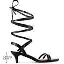 Allegra K Women's Black Strappy Heel Slingback Lace Up Kitten Heels Sandals, 11 M US