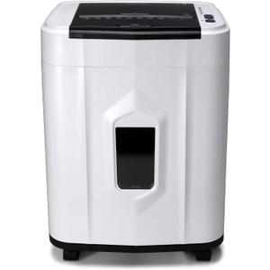 Aurora Professional Grade 120-Sheet Auto Feed Micro-Cut Paper and Credit Card Shredder with 5 Gallon Pullout Basket / 30 Minutes/Security Level P-4 (White/Black)