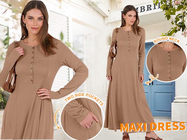 ANRABESS WOMEN'S DRESSES Color Brown Size M