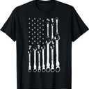 Mechanic Flag American Patriotic Flag Car Mechanic USA Flag T-Shirt (Small, Black)