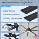 60 Inch Smart Outdoor Ceiling Fan with Light,6 Matte Black Aluminum Blades