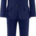 Suits for Boy 5 Pieces Boys Suit Formal Toddler Blazer Vest Pants Kis Tuxedos (2, Navy Blue(black Bowtie))