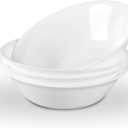 LaGlint 14 OZ (16 OZ MAX) White Opal Glass Cereal Bowl Set of 4, 6.5 inch Dishwasher & Microwave Safe Round Bowls for Soup, Salad and Rice