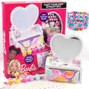 Barbie Paint Your Own Jewelry Box, Customize A Heart-Shaped Vanity & Jewelry Box with Acrylic Paints, Create 5 Pieces of Jewelry, 100+ Charms & Beads, Bead Kit for Kids Ages 5, 6, 7, 8