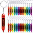 Sureio 24 Pcs Crayon Keychains Back to School Gifts Bulk for Teacher Cute 3D Hanging Keychains Teacher Appreciation Gifts for First Day of School Party Favors