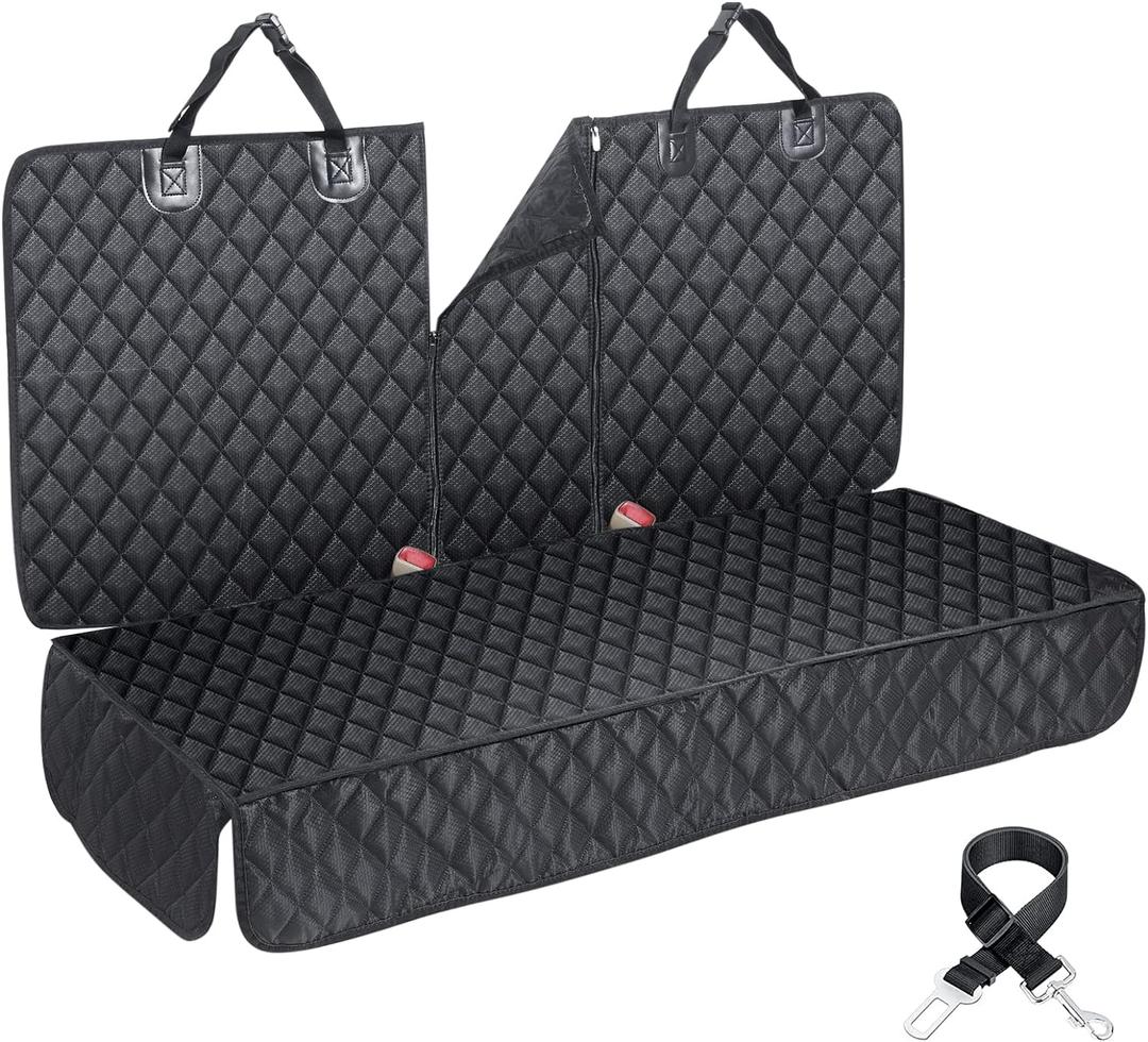 Dog Car Seat Cover for Back Seat Cover for Kids ISOFIX Car Seat Protector for Dogs Nonslip Water Proof Universal Fit Dog Car Seat Cover for Truck SUV(Large,Black) (ISOFIX Large, Black)