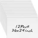 12 Pack 24'' x 36'' Large White Corrugated Plastic Sign Blank Poster Board Double Sided for Outdoor Garage Sale, Rent, Birthday Party, Guidepost Decorations