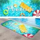Poolside Rubber Drainage Mat, 17.3" x 47.2" Non-Slip Heat Resistant Outdoormat, Durable Quick Drain Pool Deck Mat for Patio, Bathroom, Garden, Indoor & Outdoor Use