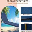 Chaise Lounge Cushions Outdoor Set of 2, Waterproof & Fade Resistant Patio Lounger Cushions, Replacement Sun Lounger Pads with Removable Cover for Pool, Deck, Lawn Furniture, 72'' L x 21'' W x 4" T