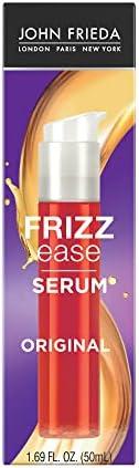 John Frieda Frizz Ease Original Hair Serum, Protecting Against Frizz, Heat, and Humidity While Adding Shine, Smooths Strands and Hydrates Parched Hair with Argan, Coconut, and Moringa Oil, 1.69 Oz