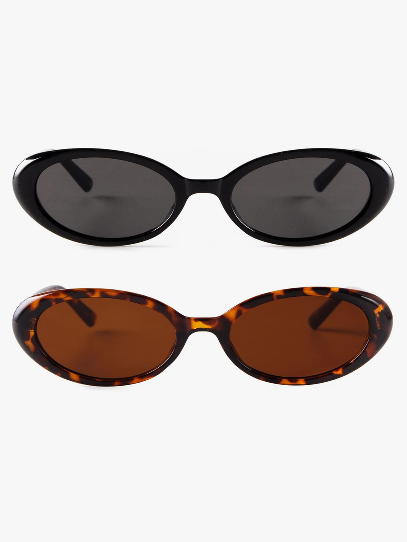 JUDOO Tiny Small 90s Sunglasses for Women Men Retro Oval Tinted Glasses