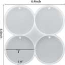3 x 4-Cavity Silicone Christmas Ornaments Resin Molds with Hole