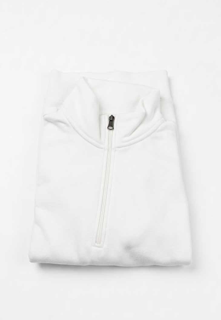 Long Sleeve Cotton Sweater, Small, White