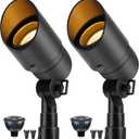 Gardencoin Low Voltage Landscape Spotlight, 12V LED Outdoor Landscape Lighting, Landscape Spot Lights Wired for Garden and Yard, Aluminum Up Lighting Fixture with 5W MR16 Replaceable Bulb (2 Pack)