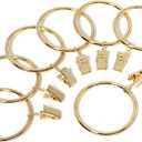 Iron Metal Curtain Clip Rings 2 Inch Interior Diameter (20, Gold)