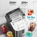 EUHOMY Ice Maker Countertop, 9 Cubes Ready in 6 Mins, 26lbs/24H, Self-Cleaning, Portable Ice Maker Machine with Carry Handle, Basket and Scoop, 2 Sizes of Bullet Ice for Home, Kitchen, Office