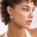 5-8mm Tapered Design Thick Large Hoop Earrings for Women Trendy Hypoallergenic 925 Sterling Silver Post 14K Gold Hoop Earrings Non Tarnish Lightweight Big Chunky Gold Hoops 30/40/50/60MM