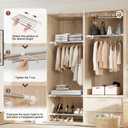 Hershii Closet Tension Shelf & Rod Expandable, Adjustable Storage Rack Metal Organizer DIY Divider Separator for Cabinet Wardrobe Cupboard Kitchen Bathroom