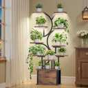 Plant Stand Indoor with Grow Lights - 11 Tiered Plant Shelf with Drawer, 65" Corner Plant Stands for Indoor Plants, Plant Stand for Multiple Plant, Flower Display Rack for Home, Living Room, Patio