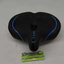 Oversized Bike Seat for Men & Women Comfort, Extra Wide Bicycle Seat Cushion, Comfortable Soft Padded, Large Replacement Saddle for Peloton, Stationary Exercise Bike, Cruiser, City Bike, Ebike (Blue)