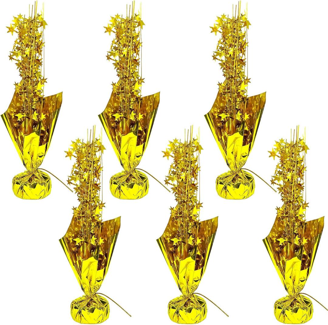 6 Pcs Gold Table Decorations Metallic Foil Spray Centerpiece Star Table for Party Birthday Wedding Anniversary Graduation Holiday Supplies Decor New Years