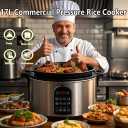 17.8QT Commercial Electric Pressure Cooker | 8-in-1 Multi Stainless Steel Rice Cooker with 24-Hour Preset | Slow Cooker wtih Temperature Control | LED Display | Commercial Food Warmer with Nonstick Inner Pot for Restaurants, Catering & Hotels