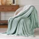 Bedsure GentleSoft Sherpa Fleece Throw Blanket for Couch, Non-Heated, Thick and Warm Throw for Women and Men, Soft Fuzzy Plush Blanket for Spring, Sage Green, 50x60 Inches