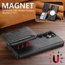 JCGOOD Magnetic Case for Samsung Galaxy S25 Ultra with 2in1 Detachable Card Holder, Military Protection, Flip Kickstand, Compatible with MagSafe &Wireless Charging, Brown Leather Phone S25Ultra Cover