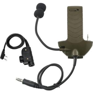 Boom Microphone/Ken 2 Pin PTT Kit Compatible with Walker's Razor Slim Earmuffs,Covert Ear Defender to Communicated Earmuff (FG)