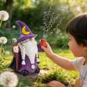 HUYIENO Gnome Solar Garden Statue 9.7" Outdoor Decor with LED Firefly String Lights, Waterproof Solar Powered Figurine for Patio, Yard, Lawn, Porch, Housewarming, Mom & Birthday Gift Gnome