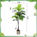 Daifunli 4 Pack 27.5 Inch Artificial Tree Branches Faux Greenery Plants with Stem Fake Trees Plant for Shop Home Office Decor Indoor Outdoor(Rubber Tree)