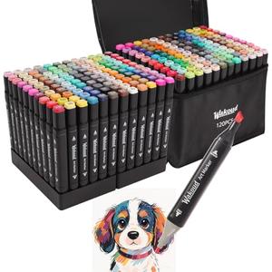 Wakoud Alcohol Markers, 120 Colors Dual Tip Permanent Art Markers, Drawing Marker, Coloring Marker for Book Painting Card Making for Adults Kids.