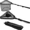 Fishing Net with Handle, Telescoping & Folding Fish Net for Easy Transport & Storage, Durable Freshwater & Saltwater Fishing Gear for Kids & Adults, Compact & Portable Design