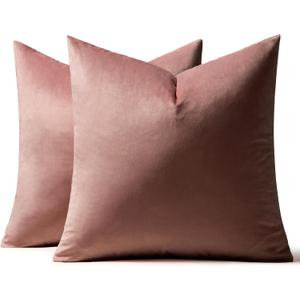 MIULEE Pack of 2 Decorative Velvet Pillow Covers Soft Square Throw Pillow Covers Solid Cushion Covers Jam Pillow Cases for Spring Sofa Bedroom Car 18x18 Inch 45x45 Cm (18" x 18" (Pack of 2))