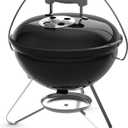 Weber Smokey Joe 14" Charcoal Grill Portable Compact Charcoal BBQ Kettle with TuckNCarry Lid Lock & Durable PorcelainEnameled Finish for Outdoor Cooking
