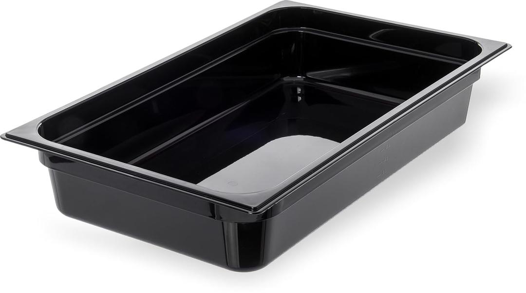 Carlisle FoodService Products 10201B03 StorPlus Full Size Food Pan, Polycarbonate, 4" Deep, Black